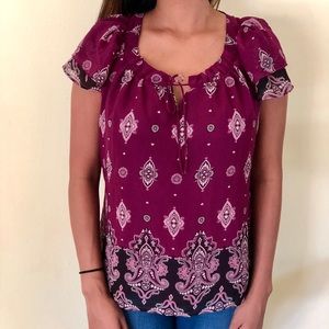 Berry pink chiffon blouse
